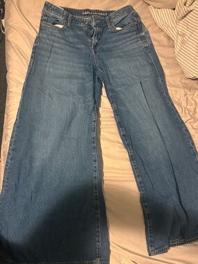 American Eagle Outfitters Medium Blue Wide-Leg Jeans